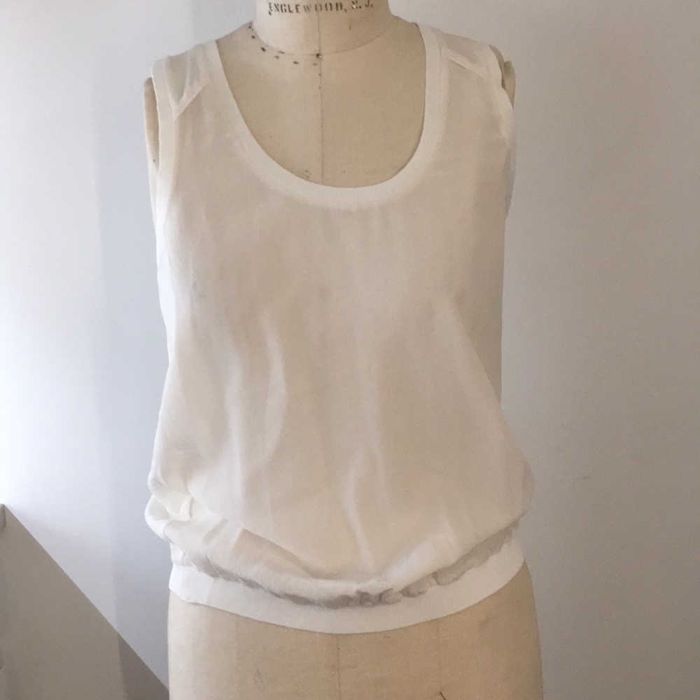 Silk Cream Colored Tank Joie Sz Sml